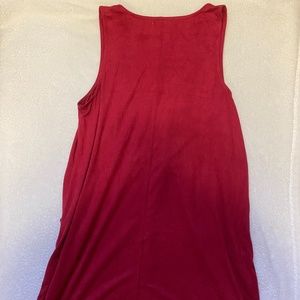 Red Suede Sleeveless Dress